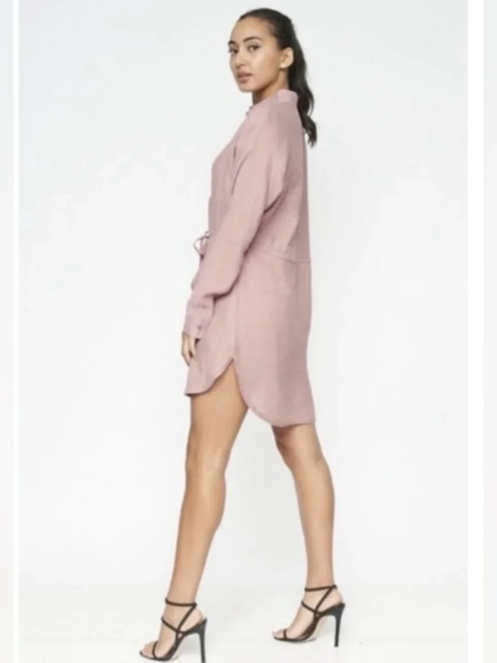 Elegant Pink Shirt Dress size small new - Picture 2 of 3